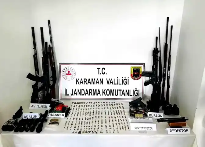 Karaman'da Tarihi Eser ve Silah Baskını